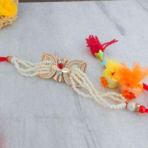 Alluring Pearl Rakhi - CANADA Delivery Only