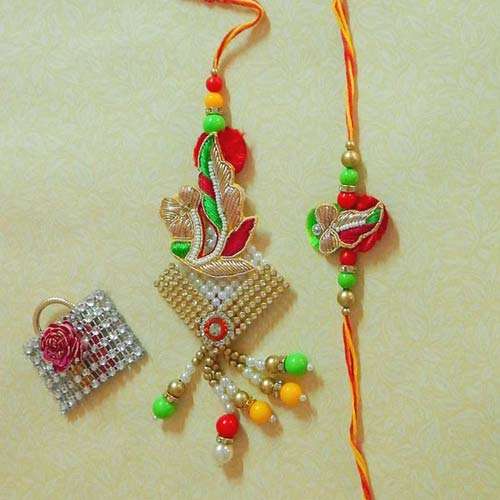 Exquisite Rakhi Lumba Set - USA Delivery Only