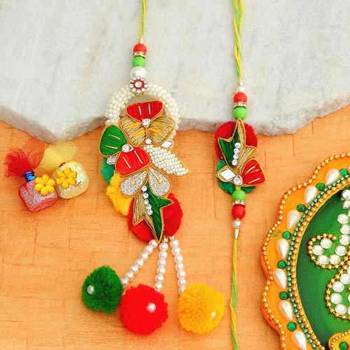 A Fancy Rakhi Lumba Set - CANADA Delivery Only