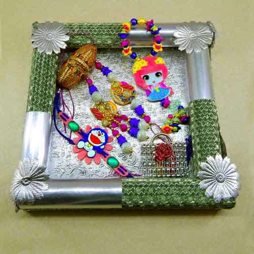 Handmade Family Rakhi Tray - 13 - USA Delivery Only