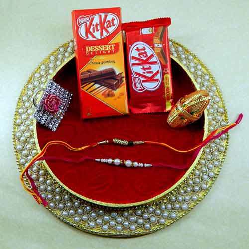 Classy And Attractive Rakhi Thali - Canada Delivery Only