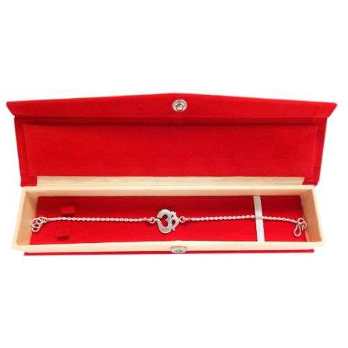 Auspicious OM Silver Rakhi - India Delivery Only