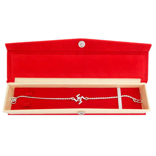 Auspicious Swastik OM Silver Rakhi - India Delivery Only