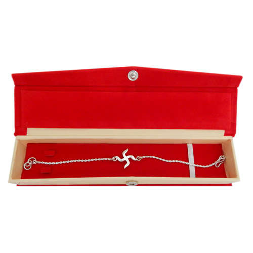 Auspicious Swastik Silver Rakhi - India Delivery Only