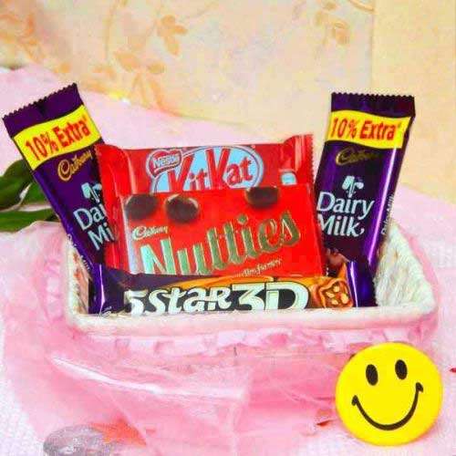 Combo Of 5 Chocolates with Fancy Basket - USA Delivery Only