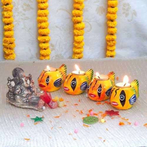 Lord Ganesh With Diya - UK Delivery Only