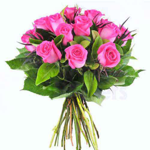 12 Pink Roses - India Delivery Only