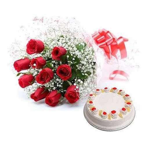 Flowers with Cake - India Delivery Only