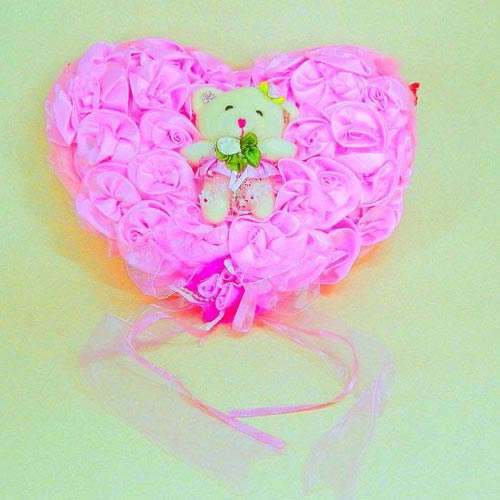 Pink Heart Shape Love With Teddy