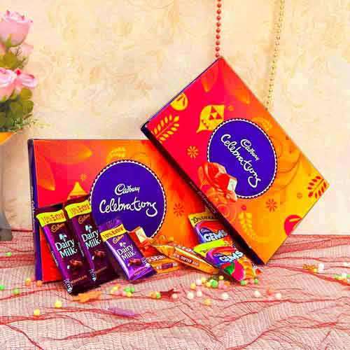 2 Cadbury's Celebrations Small with Rakhi
