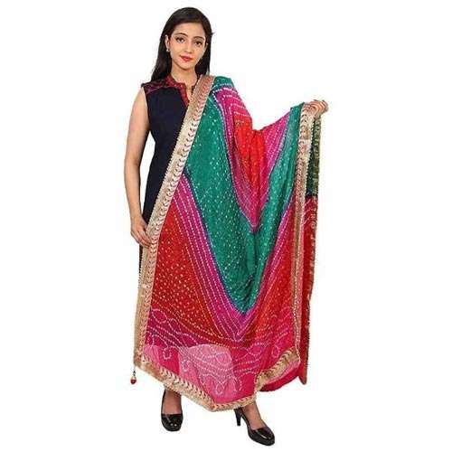 Bandhani Dupatta with Zari Border