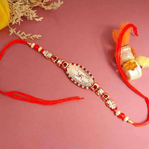 Elegant Swastika Rakhi - USA Delivery Only