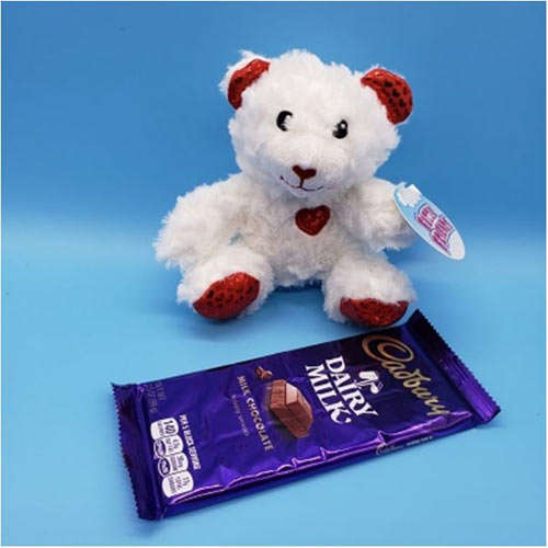 Delicious Dairy Milk with teddy for Valentine - Canada Direct