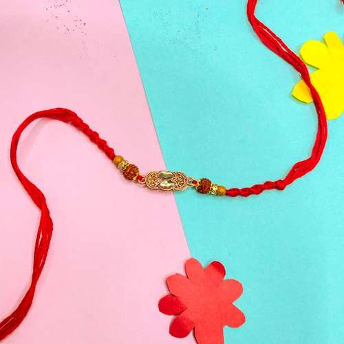 One Rudraksh Designer Rakhi - USA Delivery Direct