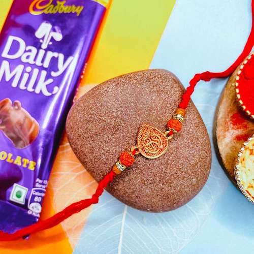 Dairy Milk Chocolate With Designer Rakhi  - USA Delivery Direct