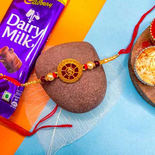 Designer Rakhi With Dairy Milk Chocolate - USA Delivery Direct