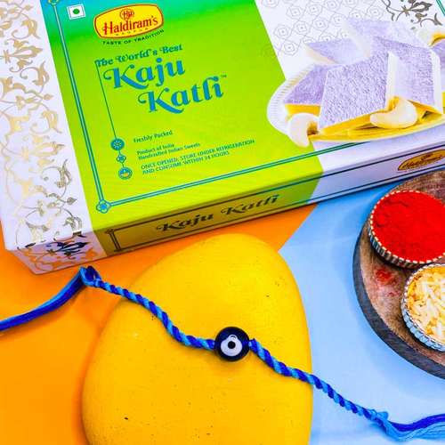 Kaju Katli With One Designer Rakhi - USA Delivery Direct