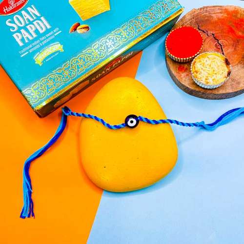 Pretty Rakhi With Soan Papdi - Australia Delivery Direct