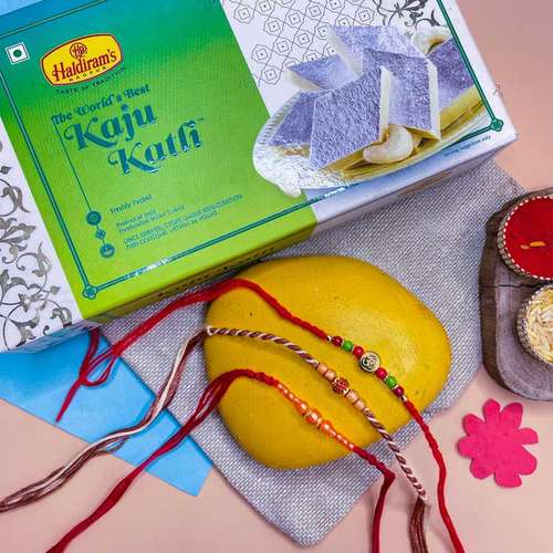 Soan Papdi With Three Designer Rakhi - Australia Delivery Direct