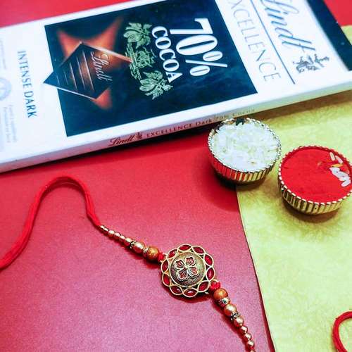 Lindt Excellence Chocolate Bar With 1 Rakhi  - Australia Direct