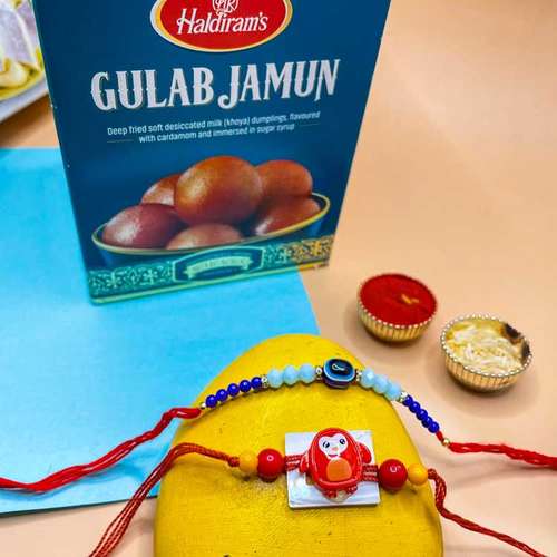 Gulab Jamun With 1 Kid Or 1 Designer Rakhi  - Australia Direct