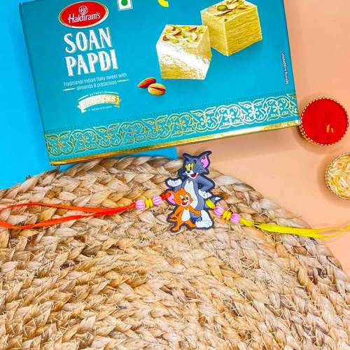 Soan Papdi With One Kids Rakhi  - Australia Delivery Direct