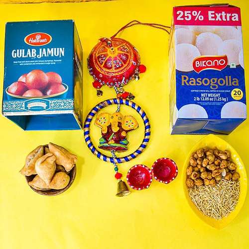 One Hanging Ganesha & Sweets - USA Delivery Direct