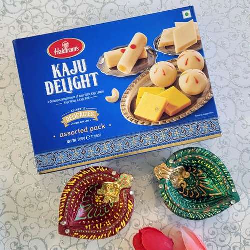 2 Designer Diyas & Sweets - USA Delivery Direct