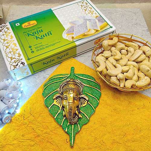 Kaju Katli with cashews and Ganesha  - Australia Direct Delivery