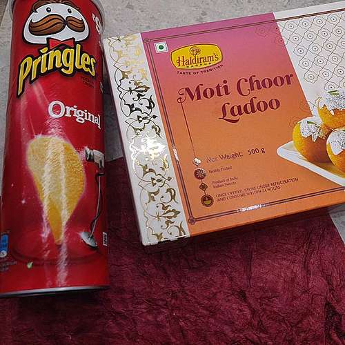 Motichoor ladoo and Pringles - Australia Direct Delivery