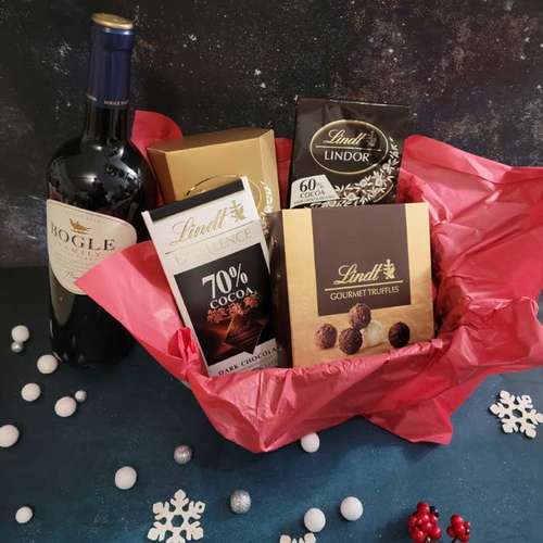 Lindt Hamper With Wine - USA Direct