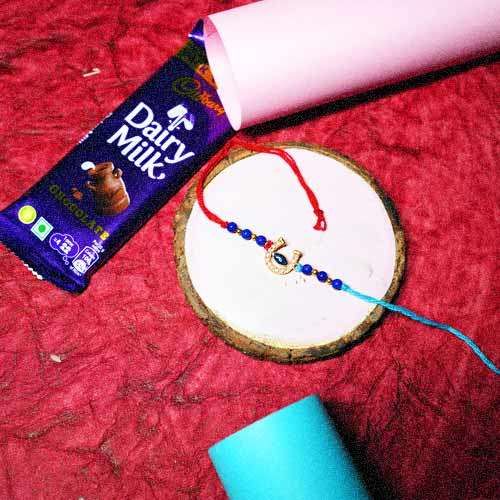 Celestial Cascade Rakhi Gift - USA Delivery Only