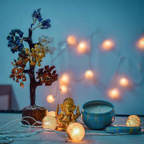 7 Chakra Crystal Feng Shui Healing Tree One- USA Delivery Direct