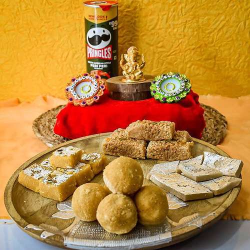 One Ganesha Idol & Sweets - USA Delivery Direct