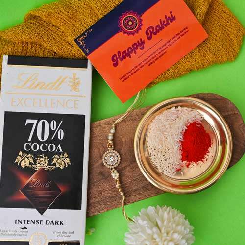 Pearl Rakhi with Chocolate - Australia Delivery Direct