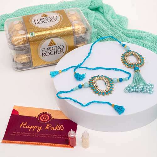 Bhaiya Bhabhi Rakhi Set & Ferrero - Australia Delivery