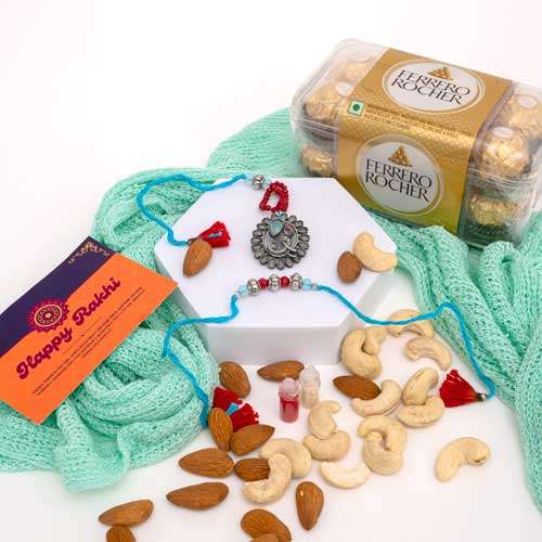 One Bhaiya Bhabhi Rakhi Set & Ferrero - Australia Delivery
