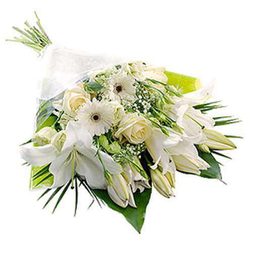 Pearl White Bouquet - Belgium Delivery Only