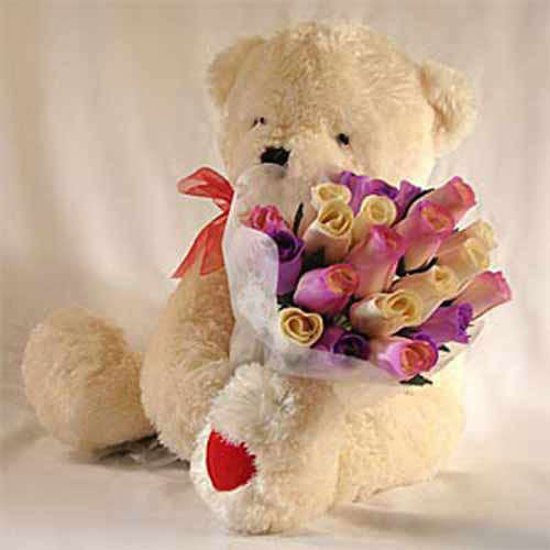 Beary Rosy Bouquet - Czech-Republic Delivery Only
