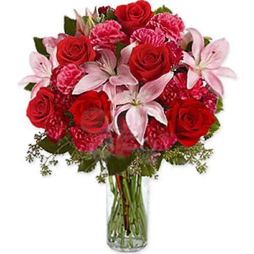 Carnations Lilies And Roses - Finland Delivery Only