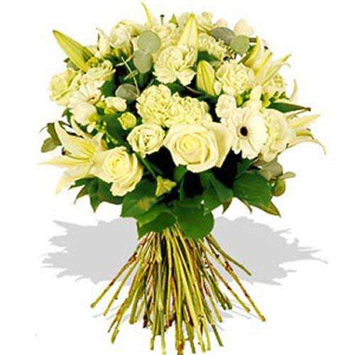 Brilliant White Funeral Bouquet - France Delivery Only
