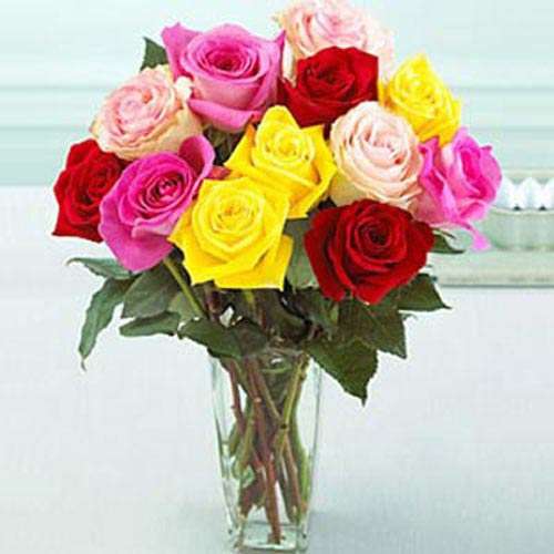Bouquet Of Multicolor Roses  - Spain Delivery Only