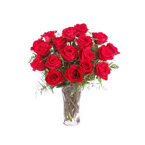 18 Red Roses In Vase - Philippines Delivery Only