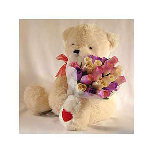 Beary Rosy Bouquet - Uzbekistan Delivery Only