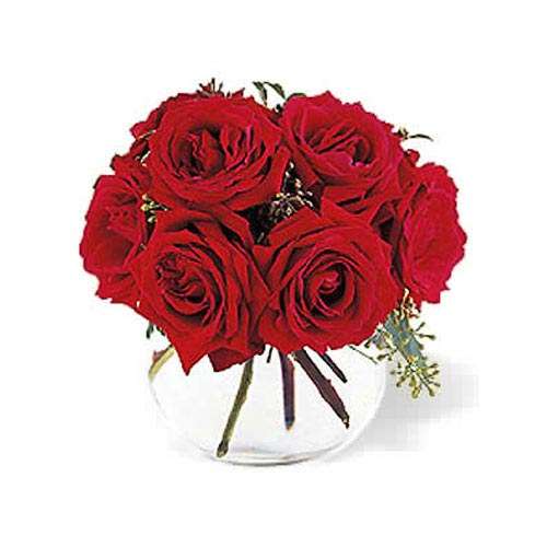 6 Roses in a Vase - Mexico Delivery Only