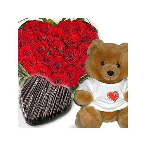 Dozen Red Roses and Teddy - Vietnam Delivery Only